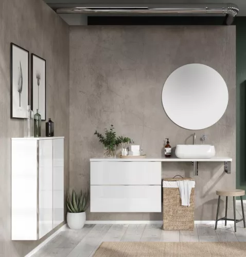 Alsó szekrény, AREZZO design MONTEREY 80 cm-es alsószekrény 2 fiókkal Mf. fehér színben, szifonki