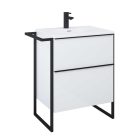 Alsó szekrény, AREZZO design MONTEREY 80 cm-es alsószekrény 2 fiókkal Mf. fehér színben, szifonki