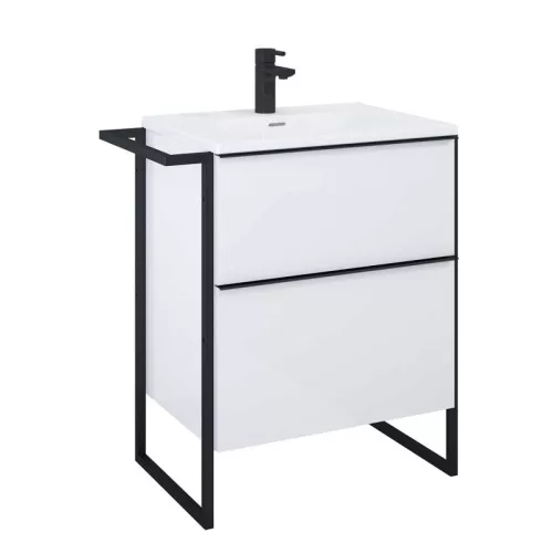 Alsó szekrény, AREZZO design MONTEREY 80 cm-es alsószekrény 2 fiókkal Mf. fehér színben, szifonki