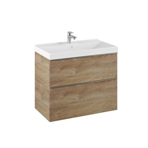 Alsó szekrény, AREZZO design MONTEREY 80 cm-es alsószekrény 2 fiókkal, Canela tölgy színben, szif
