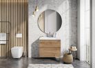 Alsó szekrény, AREZZO design MONTEREY 80 cm-es alsószekrény 2 fiókkal, Canela tölgy színben,szifo