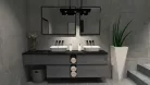 Alsó szekrény, AREZZO design MONTEREY Duo 20 cm-es nyitott elem Mf. antracit színben