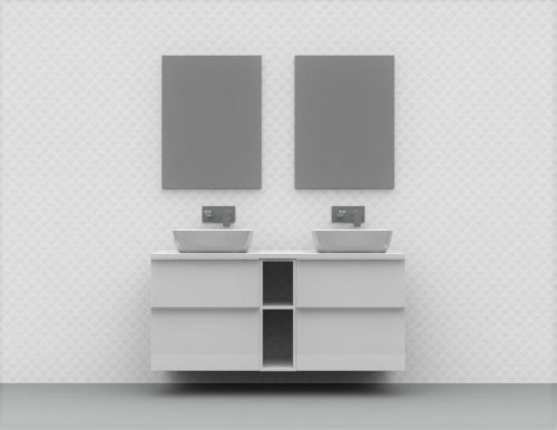 Alsó szekrény, AREZZO design MONTEREY Duo 20 cm-es nyitott elem Mf. fehér színben