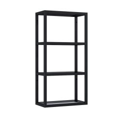   Polc, AREZZO design MONTEREY Függőpolc üveggel 40/80 matt fekete (21,6)