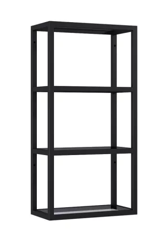 Polc, AREZZO design MONTEREY Függőpolc üveggel 40/80 matt fekete (21,6)