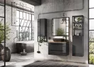 Polc, AREZZO design MONTEREY Függőpolc üveggel 40/80 matt fekete (21,6)