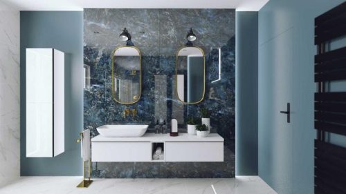 Fali szekrény, AREZZO design MONTEREY Slim 20 cm-es nyitott elem Matt Fehér színben