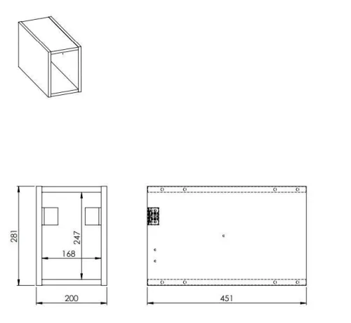 Fali szekrény, AREZZO design MONTEREY Slim 20 cm-es nyitott elem Mf. antracit színben