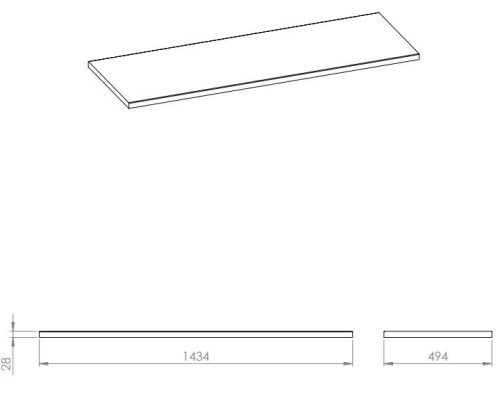 Mosdópult, AREZZO design 140(70+70)x49,4x2,8 cm mosdópult, Természetes tölgy