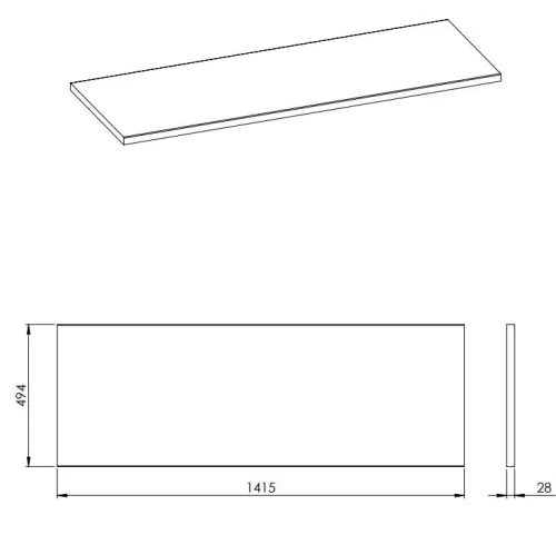 Mosdópult, AREZZO design 140(90+50)x49,4x2,8 cm mosdópult, Mf. Fehér színben
