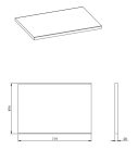 Mosdópult, AREZZO design 70x49,4x2,8 cm mosdópult, Természetes tölgy