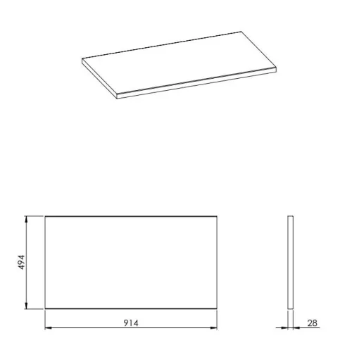 Mosdópult, AREZZO design 90x49,4x2,8 cm mosdópult, Mf. Fehér színben