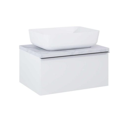 Mosdópult, AREZZO design CALACATTA márvány 60x46 cm mosdópult Matt Fehér színben, 20 mm