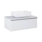 Mosdópult, AREZZO design CALACATTA márvány mosdópult (70/49,4) matt fehér,20 mm