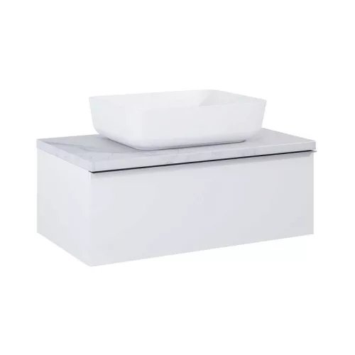 Mosdópult, AREZZO design CALACATTA márvány mosdópult (70/49,4) matt fehér,20 mm