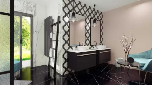 Mosdópult, AREZZO design CALACATTA márvány mosdópult (70/49,4) matt fehér,20 mm