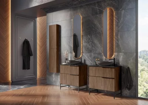 Mosdópult, AREZZO design MARQUINA márvány 60x46 cm mosdópult Matt Fekete színben, 20 mm