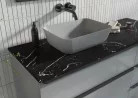 Mosdópult, AREZZO design MARQUINA márvány 60x46 cm mosdópult Matt Fekete színben, 20 mm