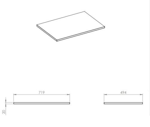 Mosdópult, AREZZO design MARQUINA márvány mosdópult (70/49,4) matt fekete,20 mm