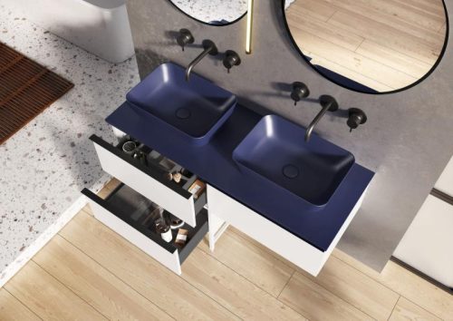 Márványpult, AREZZO design márványpult 80/46/1,5 matt kék