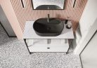 Mosdópult, AREZZO design TERRAZZO márvány mosdópult 100/46/2 fehér matt