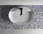 Mosdópult, AREZZO design TERRAZZO márvány mosdópult 80/46/2 fekete matt