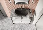 Mosdópult, AREZZO design TERRAZZO márvány mosdópult 80/46/2 fekete matt