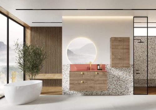 Fali panel, AREZZO design márvány fali panel 120/20/1,5 matt terra pink