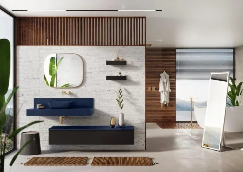 Fali panel, AREZZO design márvány fali panel 80/20/1,5 matt kék