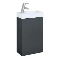   Alsó szekrény, AREZZO design MINI 40 1 ajtós Anthracit (alsószekrény + mosdó)