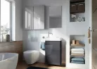 Alsó szekrény, AREZZO design MINI 40 1 ajtós Anthracit (alsószekrény + mosdó)
