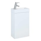 Alsó szekrény, AREZZO design MINI 40 1 ajtós fehér (alsószekrény + mosdó)