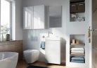 Alsó szekrény, AREZZO design MINI 40 1 ajtós fehér (alsószekrény + mosdó)
