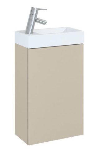 Alsó szekrény, AREZZO design MINI 40 1 ajtós matt beige (alsószekrény + mosdó)