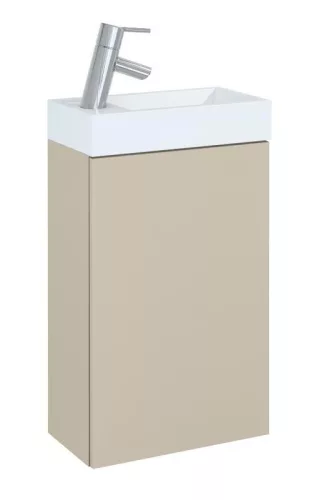 Alsó szekrény, AREZZO design MINI 40 1 ajtós matt beige (alsószekrény + mosdó)