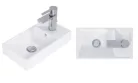 Alsó szekrény, AREZZO design MINI 40 1 ajtós matt fekete (alsószekrény + mosdó)