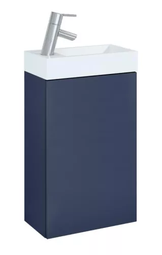 Alsó szekrény, AREZZO design MINI 40 1 ajtós matt kék (alsószekrény + mosdó)