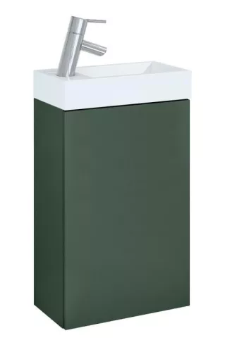 Alsó szekrény, AREZZO design MINI 40 1 ajtós matt zöld (alsószekrény + mosdó)