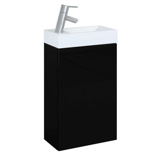 Alsó szekrény, AREZZO design MINI 40 1 ajtós mf fekete (alsószekrény + mosdó)