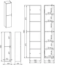 Álló szekrény, AREZZO design univerzális állószekrény bármely modellhez 40 cm-es, 2 ajtós, mf feh