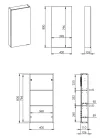 Felső szekrény, AREZZO design univerzális felsőszekrény bármely modellhez 40 cm-es, (12,6) 1 ajtó