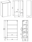 Felső szekrény, AREZZO design univerzális felsőszekrény bármely modellhez 60 cm-es, 1 ajtós (31,6