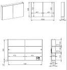 Felső szekrény, AREZZO design Tükrös szekrény MEDIUM 100,2 ajtó + TECHNOBOX