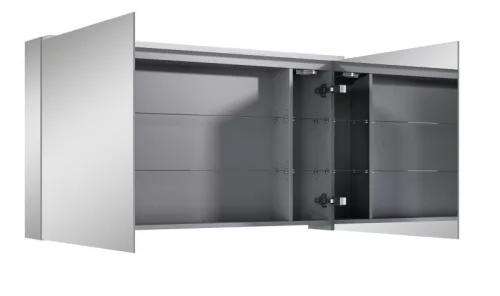 Felső szekrény, AREZZO design Tükrös szekrény PREMIUM 120,2 ajtó + TECHNOBOX+LED LÁMPA PANEL