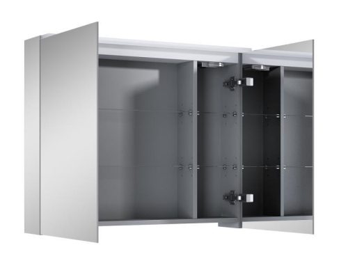 Felső szekrény, AREZZO design Tükrös szekrény PREMIUM 80,2 ajtó + TECHNOBOX+ LED LÁMPA PANEL