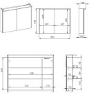 Felső szekrény, AREZZO design Tükrös szekrény PREMIUM 80,2 ajtó + TECHNOBOX+ LED LÁMPA PANEL