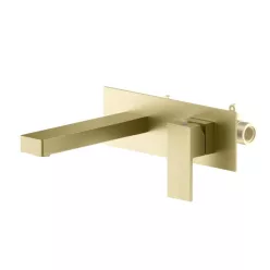   Mosdó csaptelep, AREZZO design CUBEFIELD fali mosdó csaptelep, szálcsiszolt arany AR-4403G