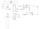 Mosdó csaptelep, AREZZO design CUBEFIELD fali mosdó csaptelep, arany