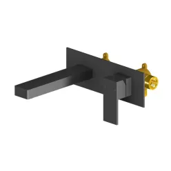   Mosdó csaptelep, AREZZO design CUBEFIELD fali mosdó csaptelep, fekete AR-4403B