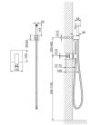 Bidé csaptelep, AREZZO design CUBEFIELD falsík alatti bidé csaptelep kézizuhannyal, arany
